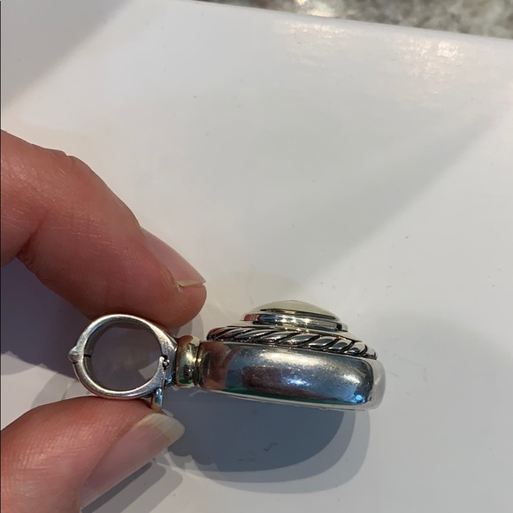 David Yurman Sterling 14 K gold dome pendant enhancer - Picture 6 of 9